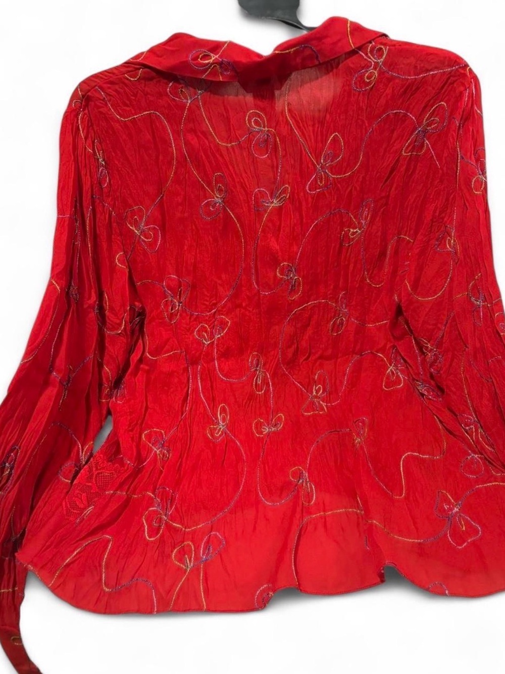S.L.B. Red Ruffle-Front Blouse - Picture 3 of 3